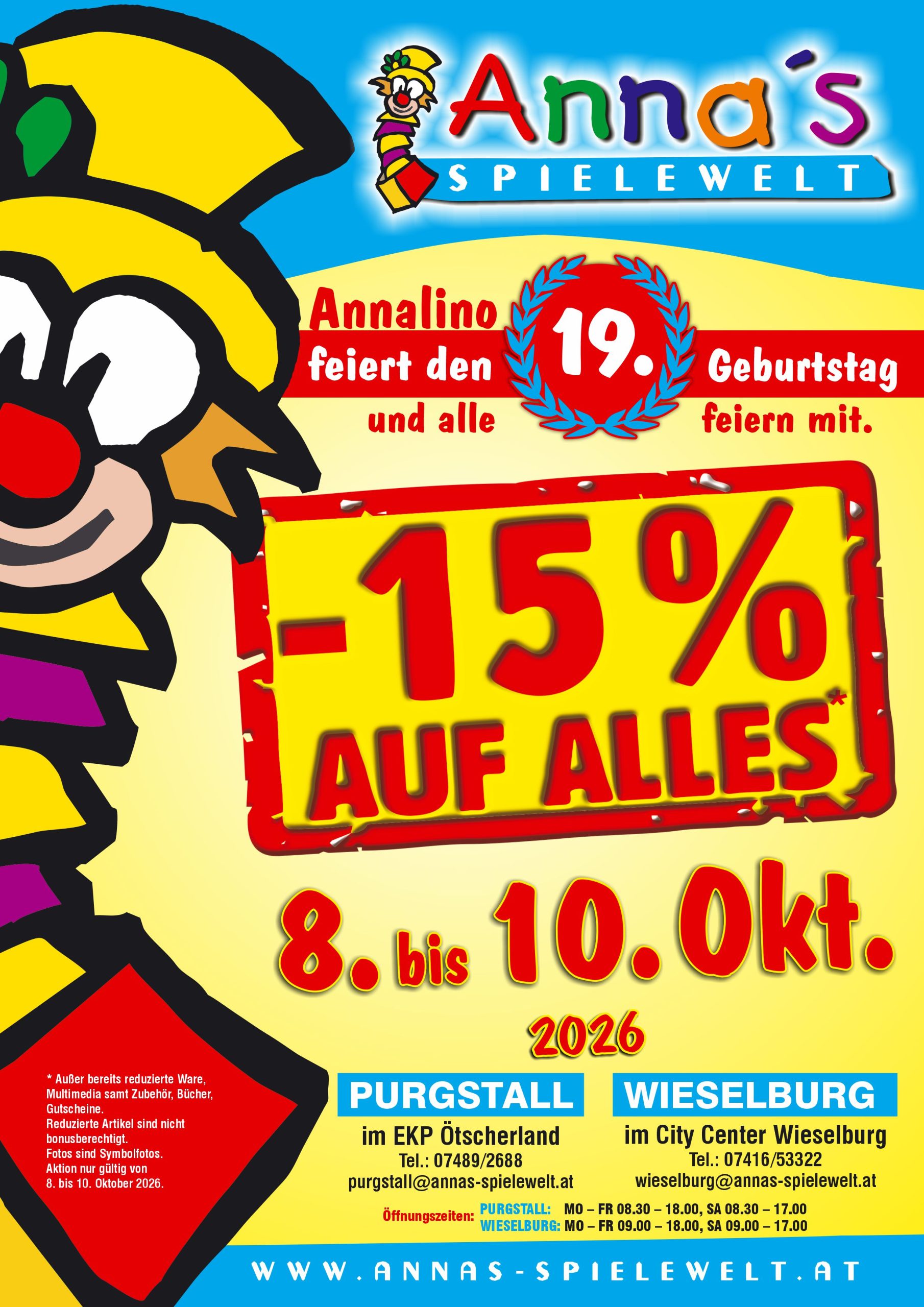 19. Geburtstag Aktion 08.-10. Okt